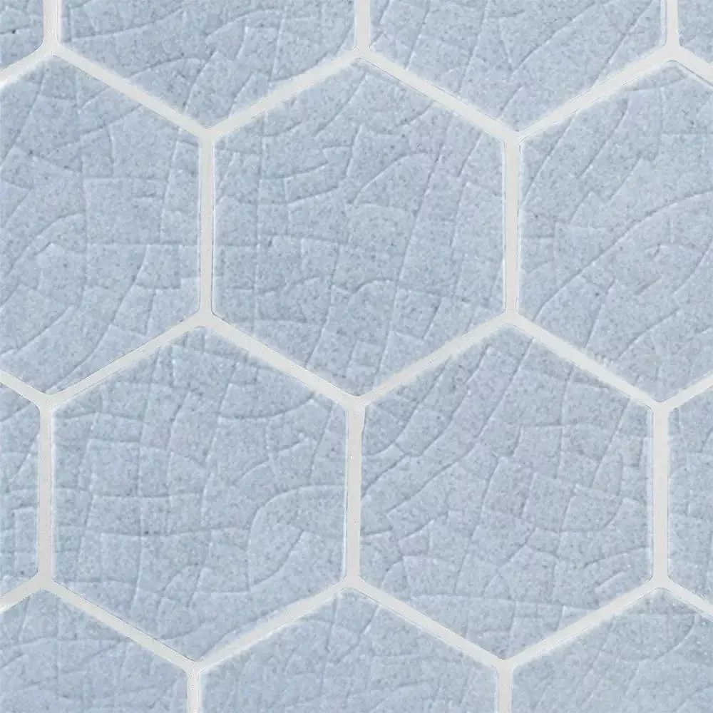 Vinca Crackled Hexagon 5 Ceramic Tiles 5x5