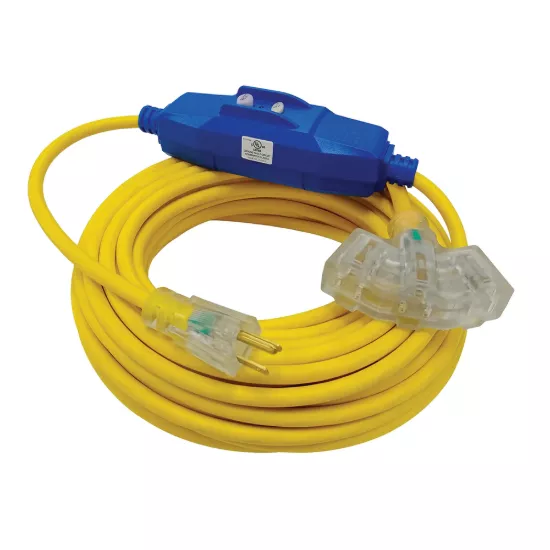 Voltec 12/3 x 50ft GFCI Outdoor Extension Cord with Lighted Triple Tap