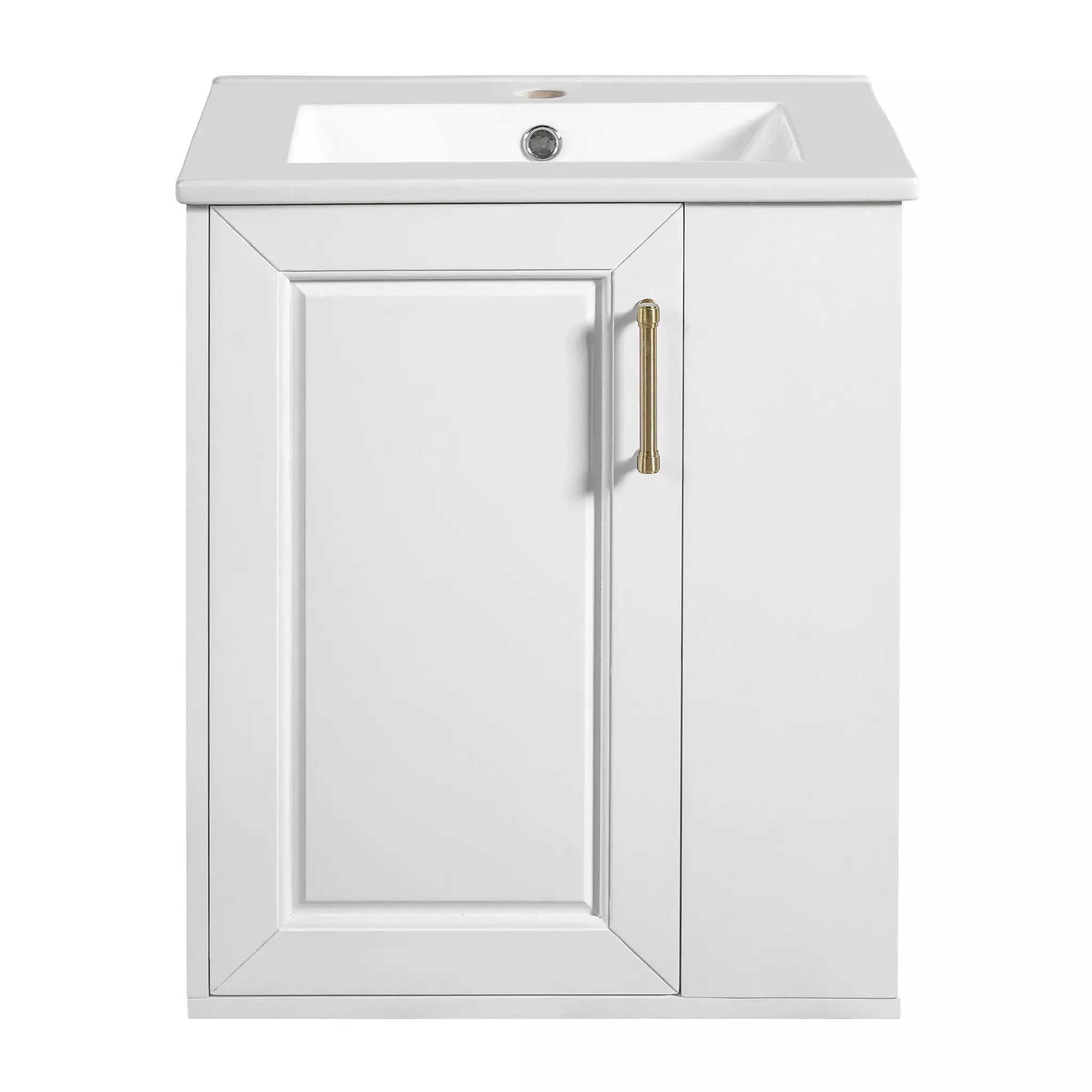 Wall Mounted Bathroom Cabinet With Side Shelf Combo, Vanity With Sink - White
