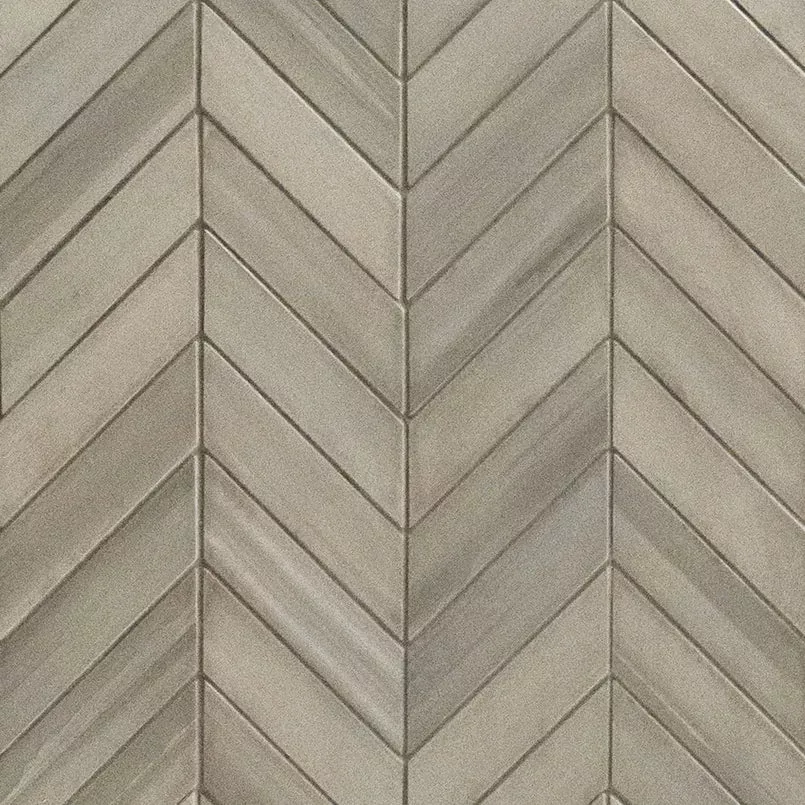Watercolor Grigio Chevron 12x15 Matte Porcelain Mosaic Tile