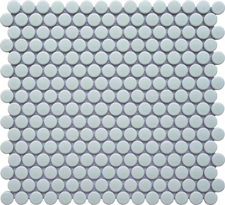 White 11.45x12.40 Pennyround Matte Porcelain Mosaic Tile