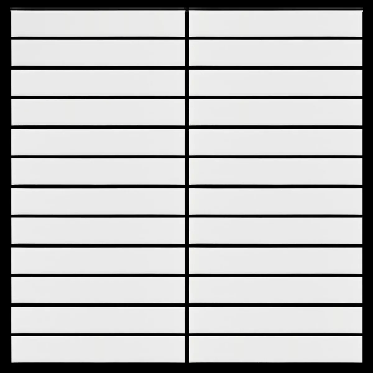 White 1x6 Grid Matte Porcelain Mosaic