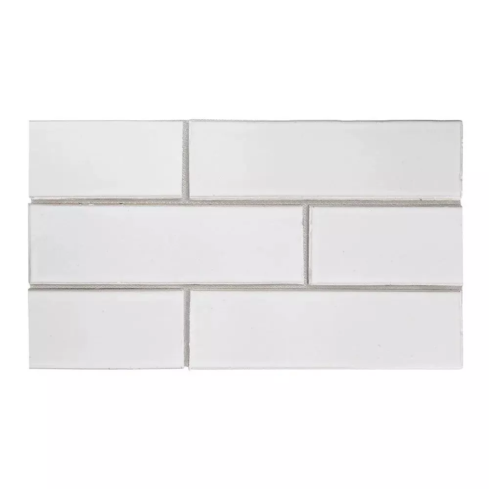White Brick Glossy Glazed Terracotta Tiles 2 1/8x7 1/2