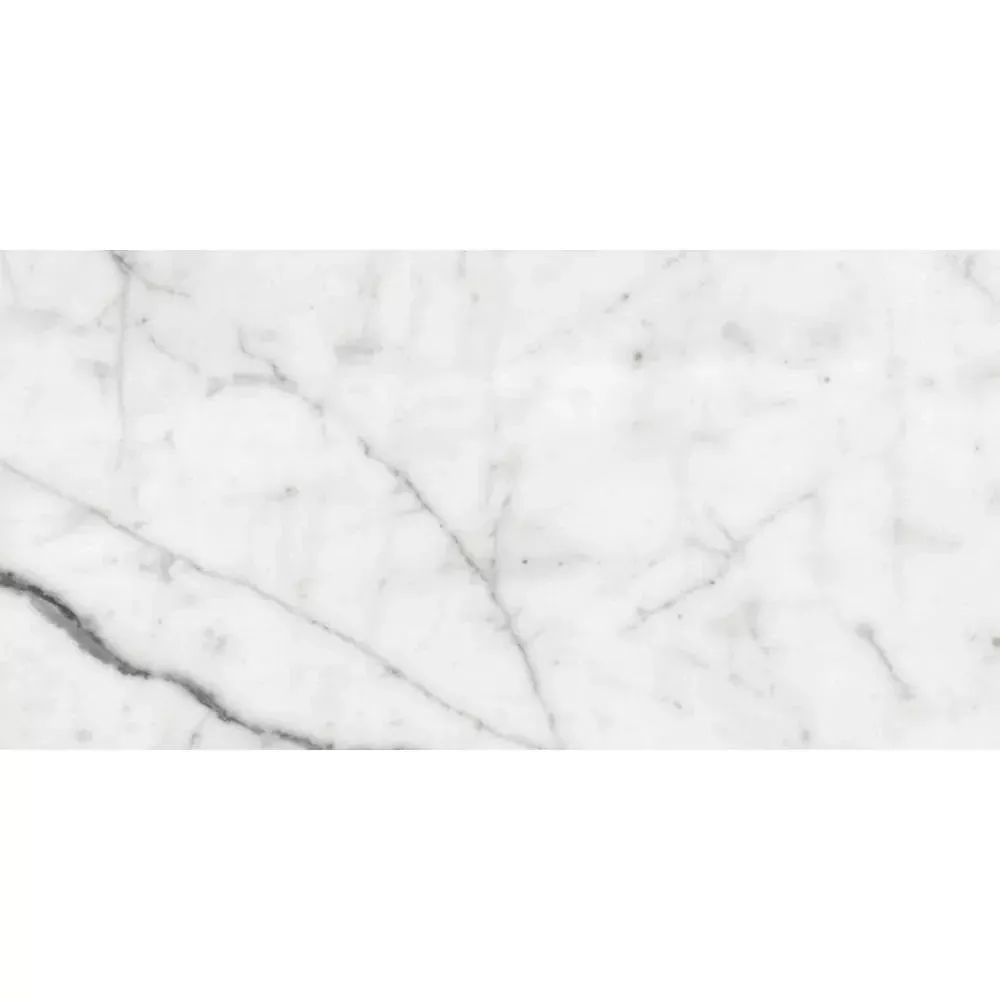 White Carrara Honed Marble Tiles 6x12