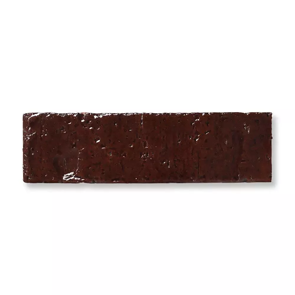Woody Brown Glossy Subway Glazed Terracotta Tiles 2 3/4x9 3/4