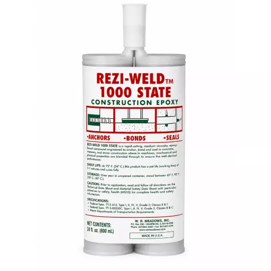 WR Meadows REZI-WELD 1000 STATE Epoxy - 22 oz Cartridge (Sold Per Case of 12)