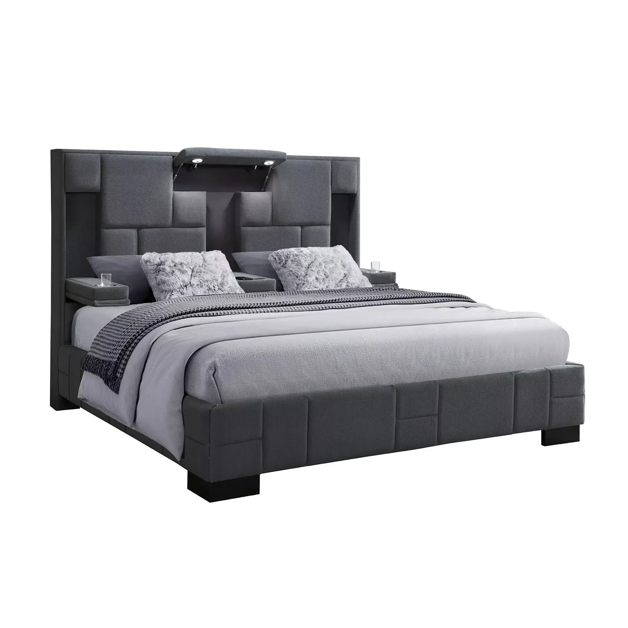 Yaris - Contemporary Bed With Wireless Charging And LED Lights