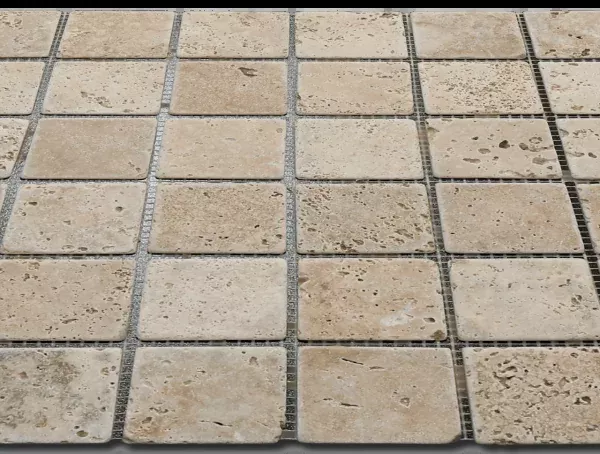 Yellow 12x12 2x2 Natural Travertine Mosaic
