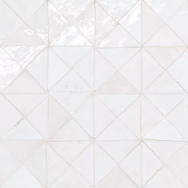 Zagora Triangle Neige Blanc 12x12 Gloss Ceramic Mosaic