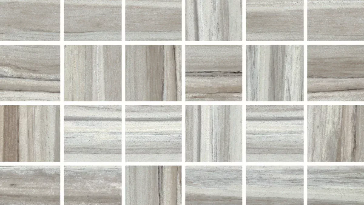 Zebrino Bluette Porcelain Mosaic - 2" x 2"