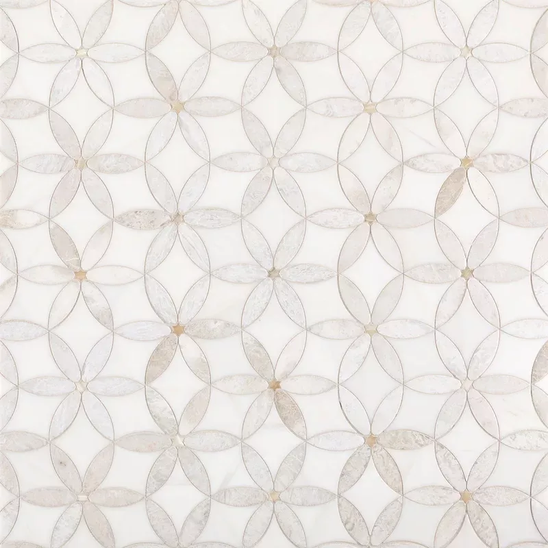 Zermatt Iceberg Dolomite Polished Waterjet Marble Mosaic