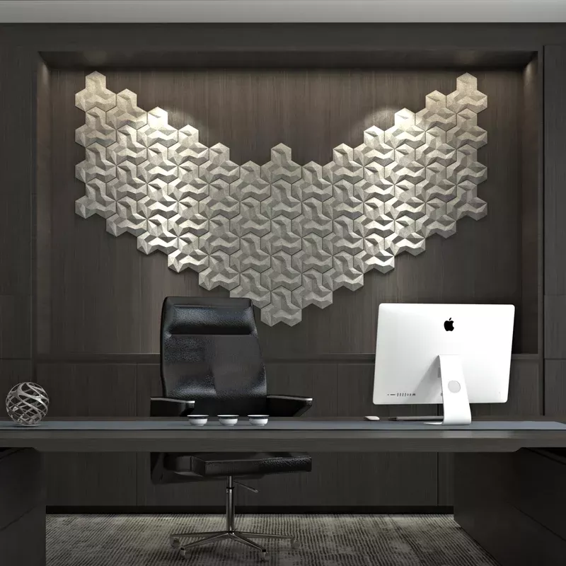 Zigzag Geometric 3D Leather Wall Panel